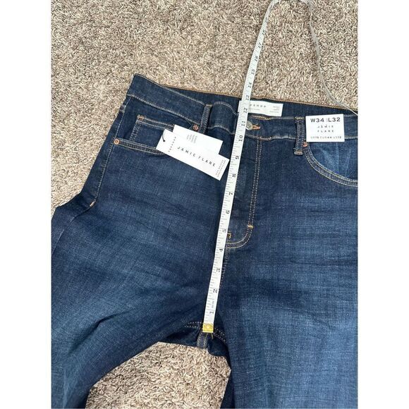 NWT TopShop Jamie Flare Jeans High Rise Dark Wash Indigo Women’s W34 L32 Stretch - Picture 8 of 11